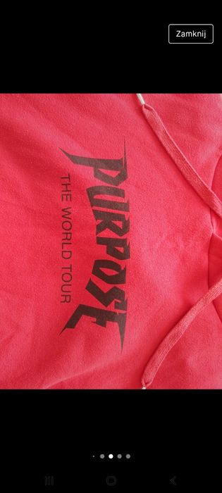 Bluza crop top oversize czerwona Justin Bieber Purpose World Tour