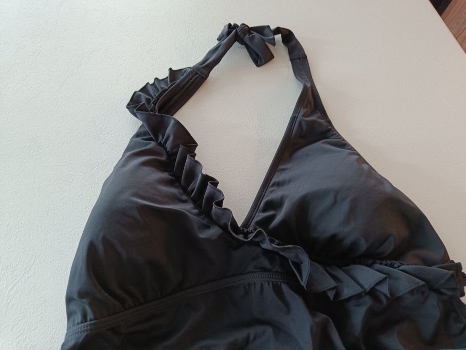Tankini ciążowe 44 2XL czarny strój kąpielowy