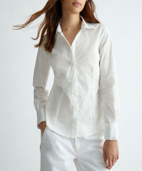 Женская белая молочная рубашка H&M Хs/S оригинал