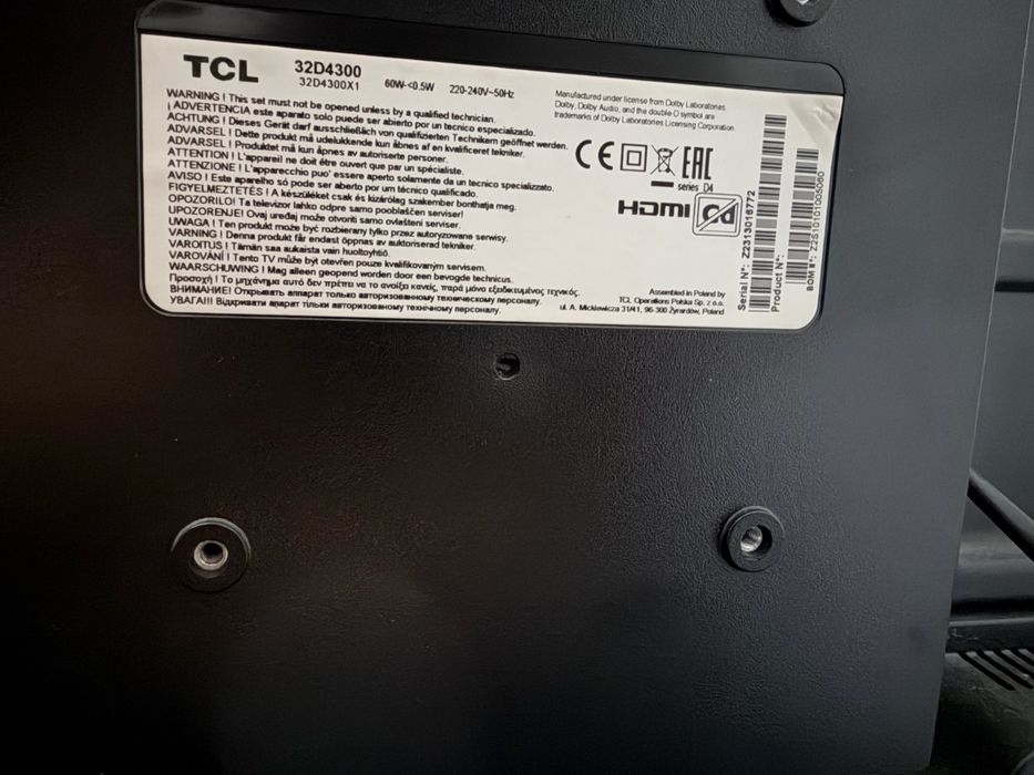 TV TCL - tela de 32 polegadas