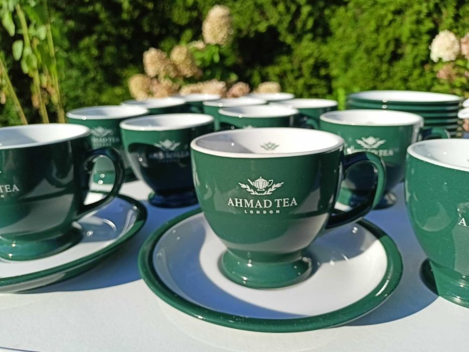 Filiżanka, talerzyk, czajniczek, zestaw do herbaty, kawy, AHMAD TEA