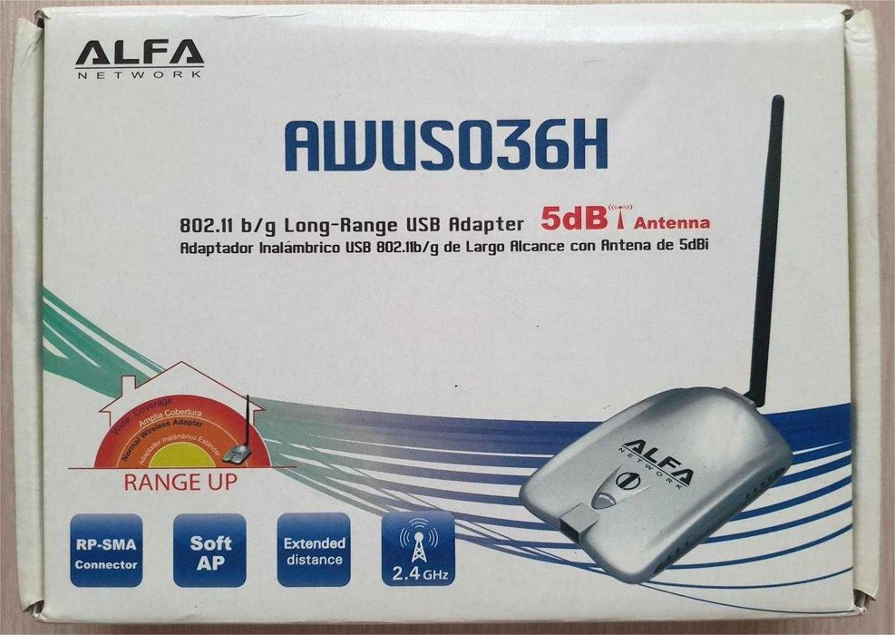 Беспроводной адаптер ALFA AWUS036H - мощный усилитель сигнала