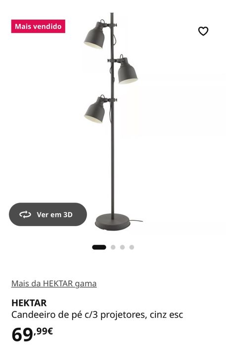 Candeeiro preto ikea