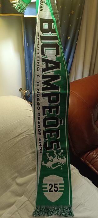 cachecol sporting Bi campeao em Lã