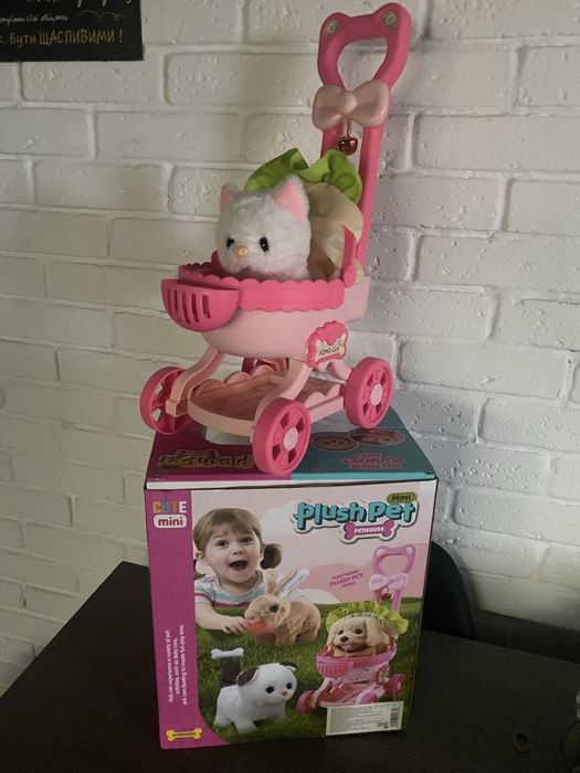 Візок з кошеням каталка коляска дитяча іграшка