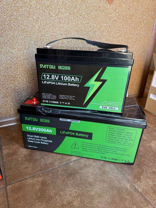 ‼️ LiFePO4 акумулятор 12V 100Ah для інвертора, ДБЖ, сонячних панелей, резервного живлення 24V 48V 120A 150A 200A 300A