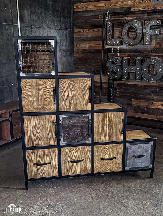 Regał loft komoda z szufladami CUBE