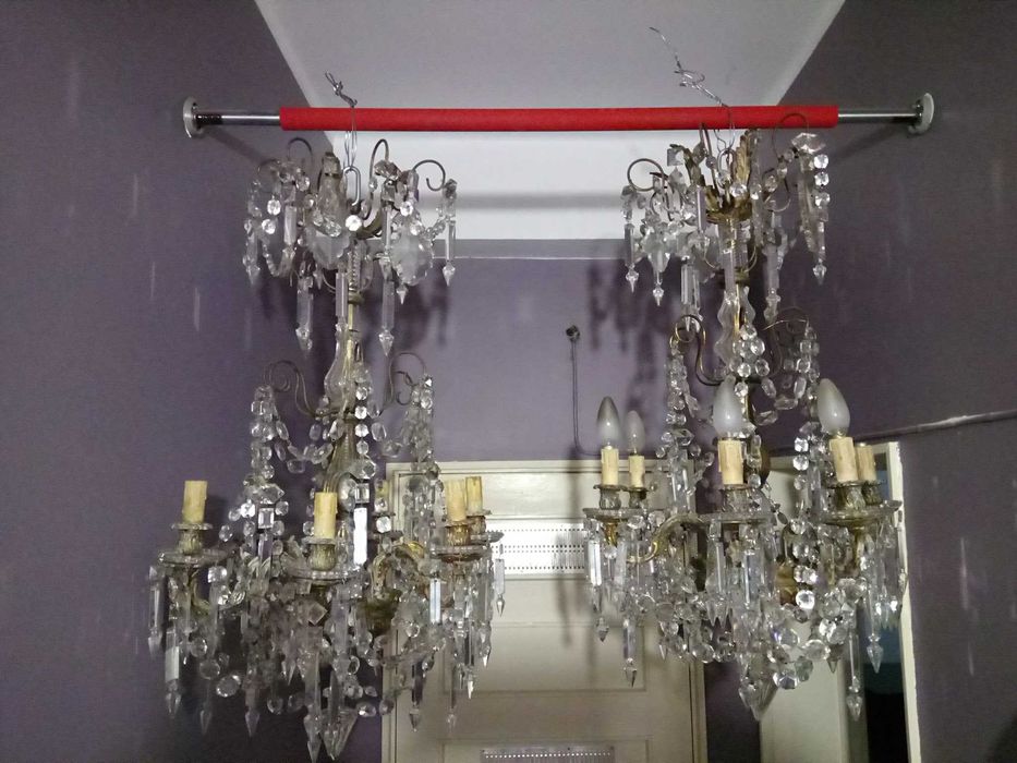 PAR DE LUSTRES em cristal de 6 velas -Luis XV