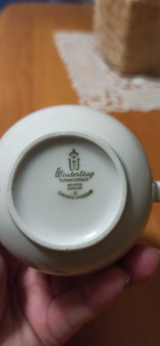 Białe filiżanki z porcelany 6 szt.Winterling Bawaria