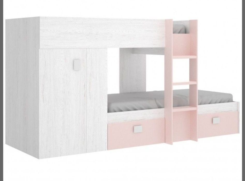 Estúdio / Beliche Criança - Branco e Rosa