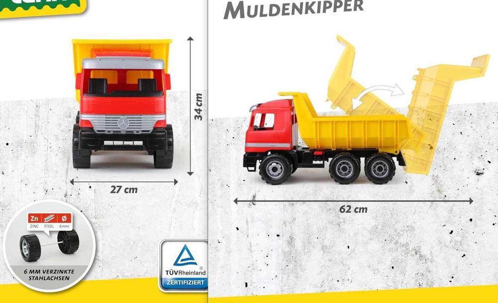Игрушка самосвал mercedes actros 62 см
