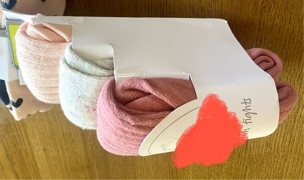 Rajstopy 6- 12 miesięcy Gładkie Bez wzorków TU 3 pak 68- 80 cm