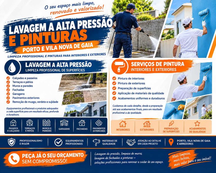 Lavagem a Alta Pressão e Pinturas | Porto e Vila Nova de Gaia