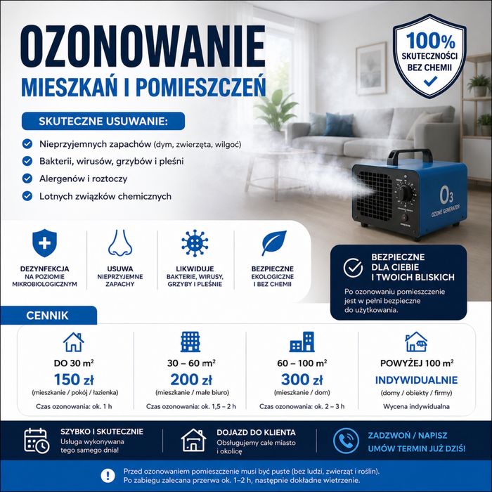 Ozonowanie  pomieszczeń