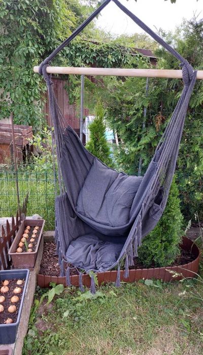 Fotel wiszący brazylijski hamak krzesło huśtawka na balkon taras ogród
