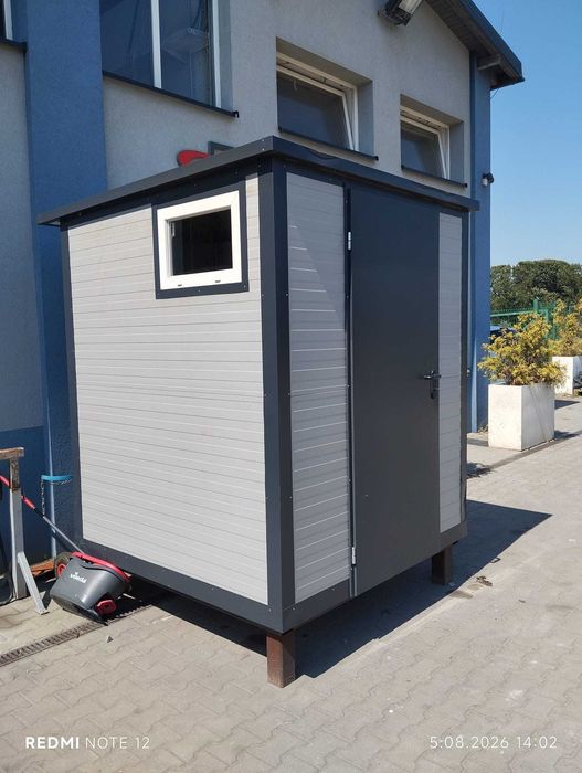 Kontener sanitarny 1,8x1,8 m | Prysznic + WC + umywalka | Płyta warstwowa | Gotowy do użytku