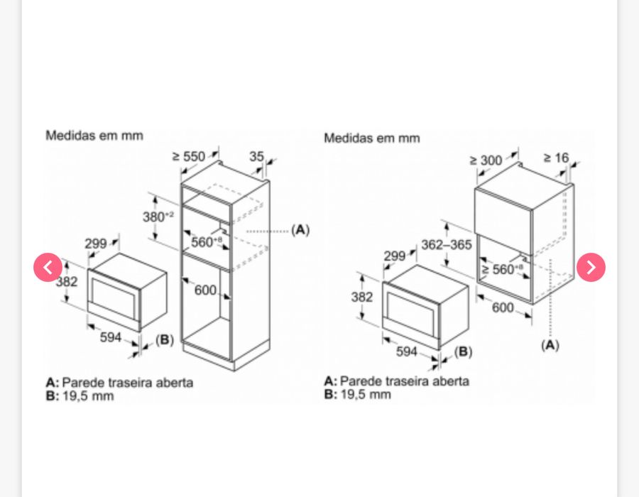 Microondas de Encastre BFR7221B1 21L 900W (Preto) - BOSCH
