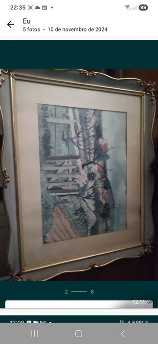 Vintage painting from the 1960s. Beautiful period frame.