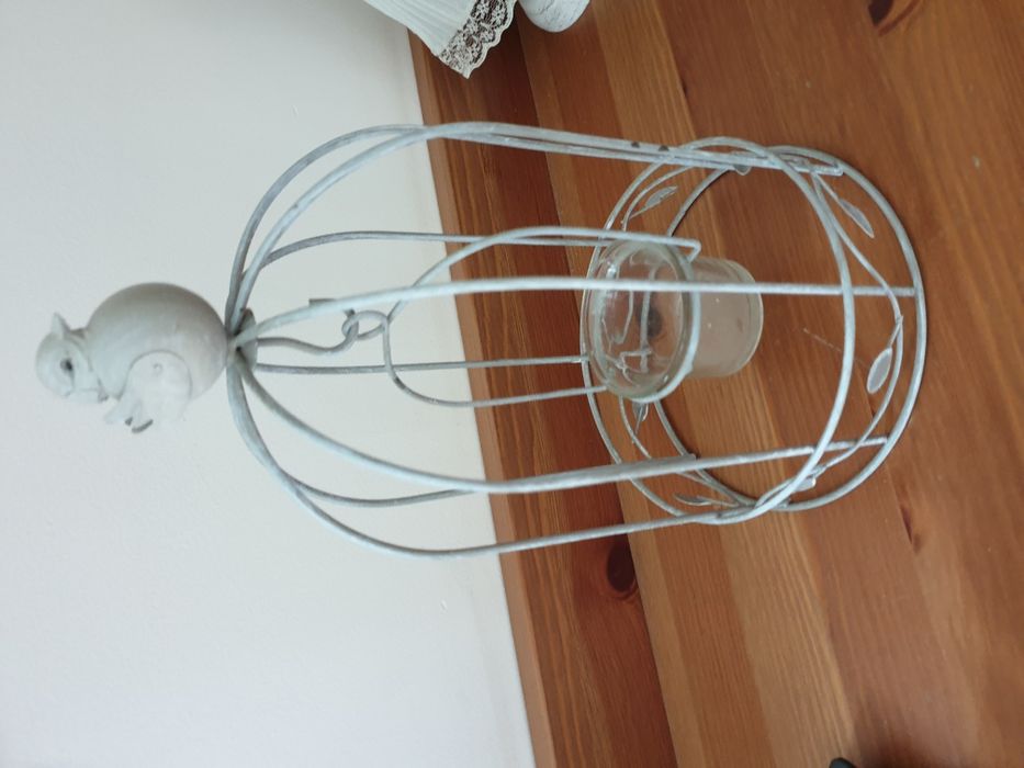 Nowy lampion świecznik klatka ptak shabby chic retro rustykalny