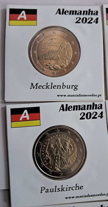 Moedas Comemorativas Alemanha UNC - Ano 2024 e 2025