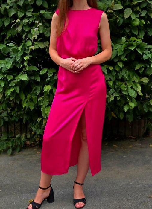 Sukienka satynowa midi maxi zara M