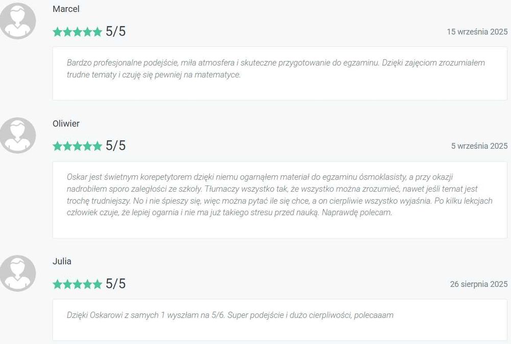 Korepetetycje z matematyki. Doświadczony korepetytor