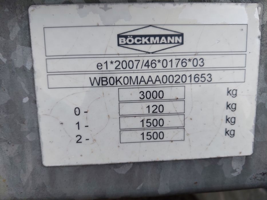 Przyczepa laweta uchylana platforma Bockmann  3000 DMC 2018r Rampa