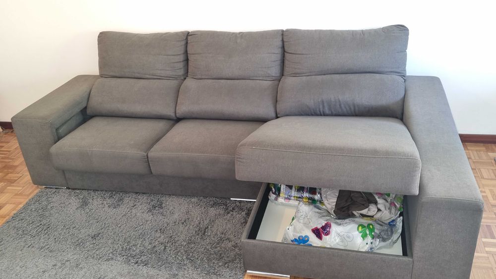 Sofa 3 Lugares + chaise long modelo Luna