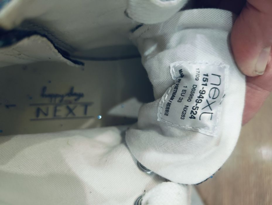 Wysokie trampki NEXT brokatowe r.33