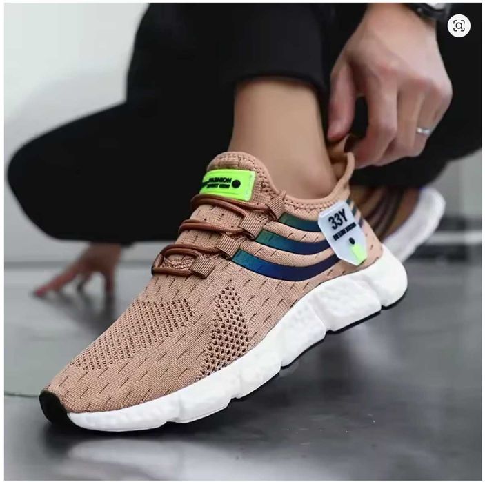 Męskie buty sportowe sneakersy khaki r.41 lekkie przewiewne nowe