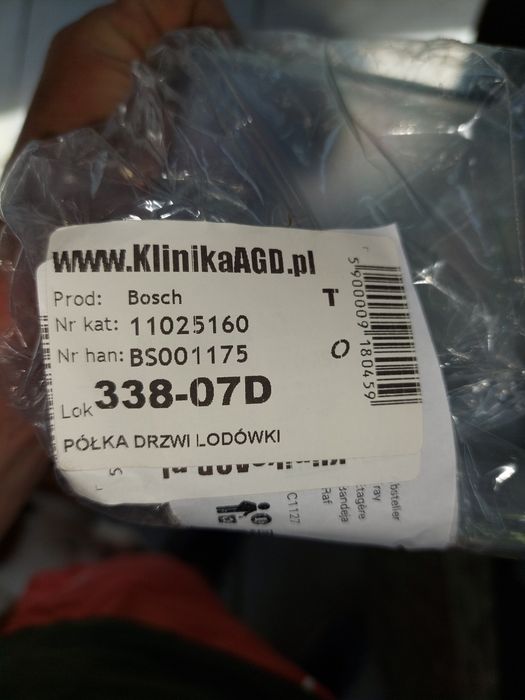 Dolna półka drzwi lodówki BOSCH