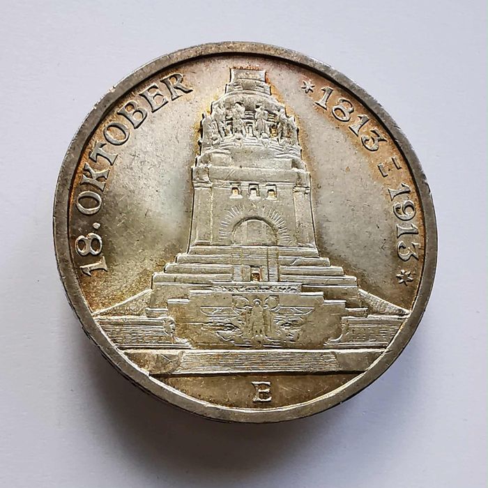 Saksonia, 3 marki 1913 E, Bitwa Lipsk, Pomnik