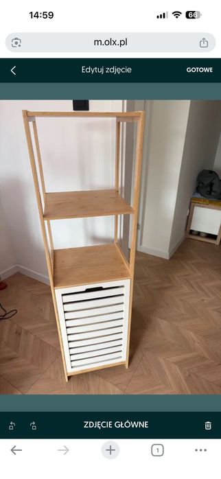 Regał bambusowy z pojemnikiem