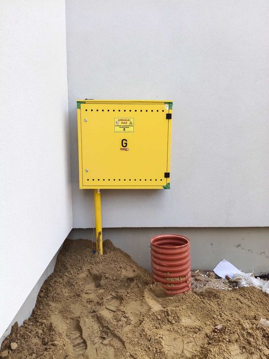 Przecieki kretem Instalacje gazowe.Koparka łancuchowa