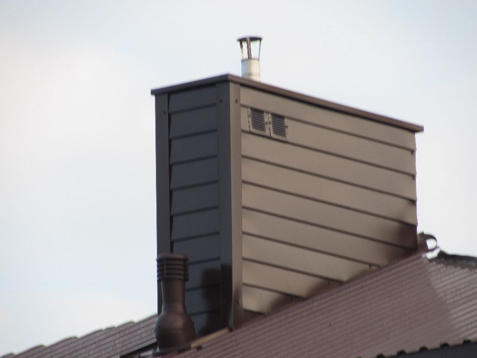 Obrobienie komina blachą