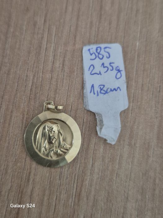 Złota matka boska medalik proba 585 2.35 grama