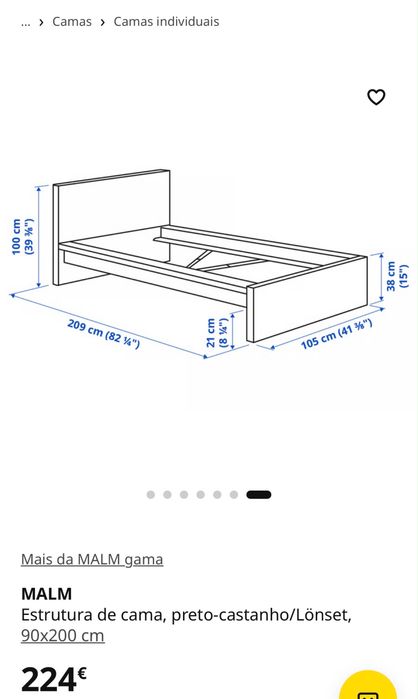 Cama Ikea MALM Solteiro
