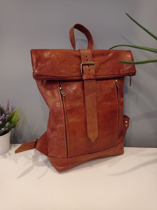Solidny i stylowy plecak ze skóry naturalnej. Hand made!