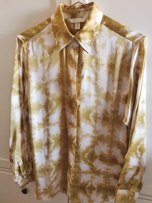 Elegancka damska koszula oversize marki H&M, tie dye
