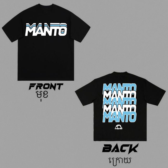 MANTO Мужские Черные и Белые Футболка Манто Футболки с принтом Манто