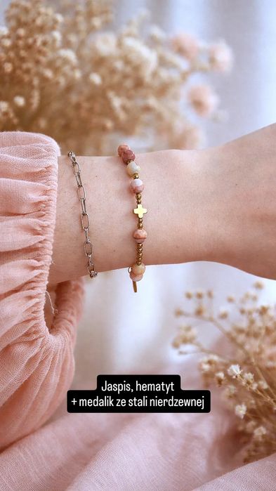 Bransoletka na rękę z kamieni naturalnych różaniec