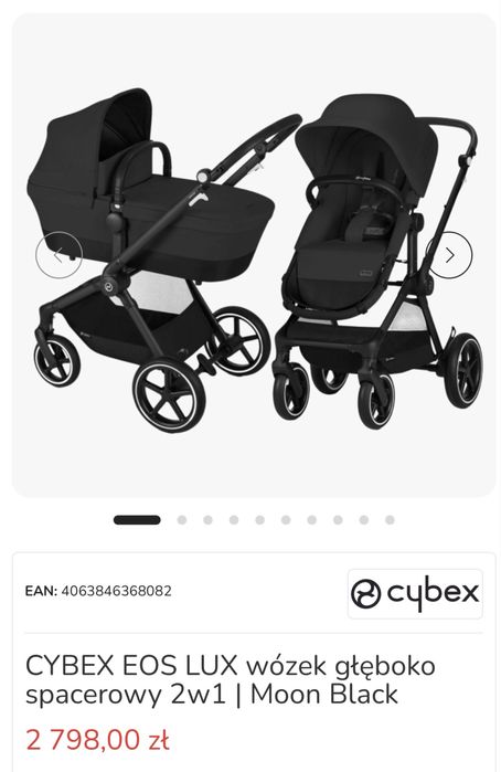 Cybex Eos Lux Moon Black 3w1.Wysyłka.