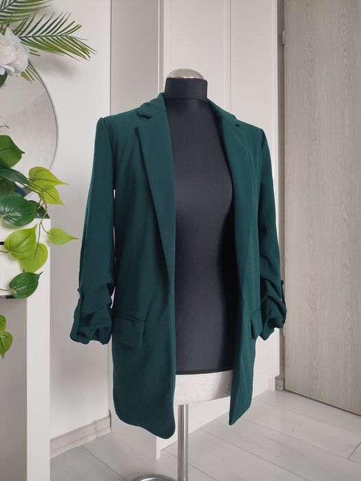 Marynarka Reserved butelkowa zieleń zielona z kieszeniami 34 XS