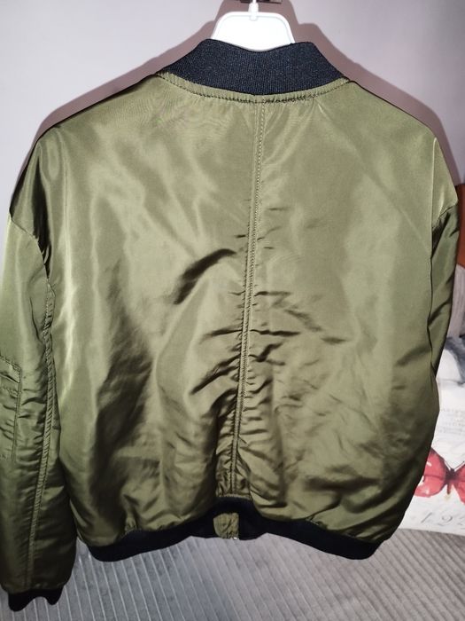 Kurtka bomberka krótka damska męska unisex 38 40 L Zara khaki