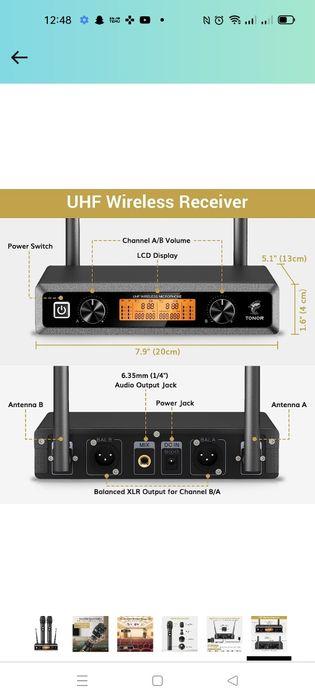 Tonor Bezprzewodowe mikrofony UHF