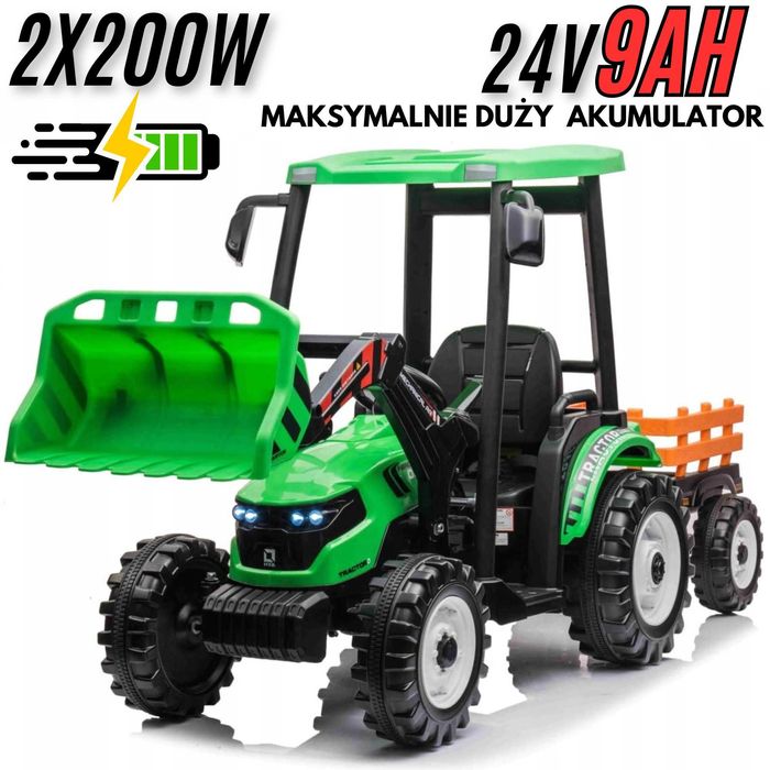 Wielki mocny traktor TITAN 24V D68 2x200W kabina pilot mp3