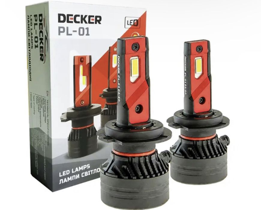 Лед лампи Decker-PL-01/5000К/50W/10000лм/Н7,Н1,Н4,Н1..