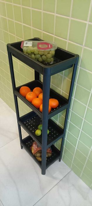 Estante, preto, 37x23x101 cm NOVO