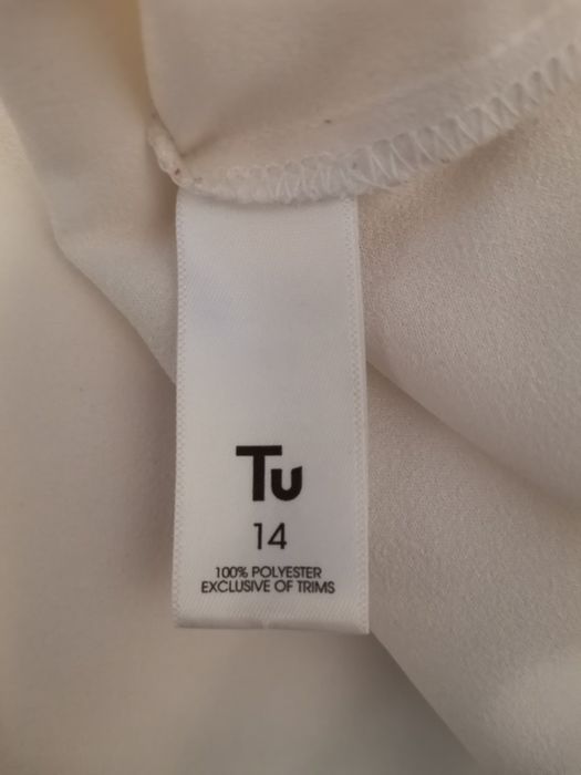 Elegancka biała bluzka damska Tu rozm 42, długi rękaw, koronka