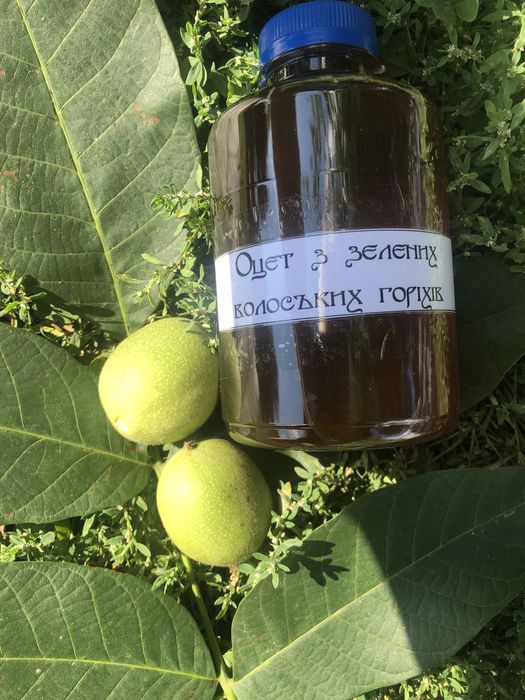 Оцет із зелених волоських горіхів/ ореховый уксус 0,5л